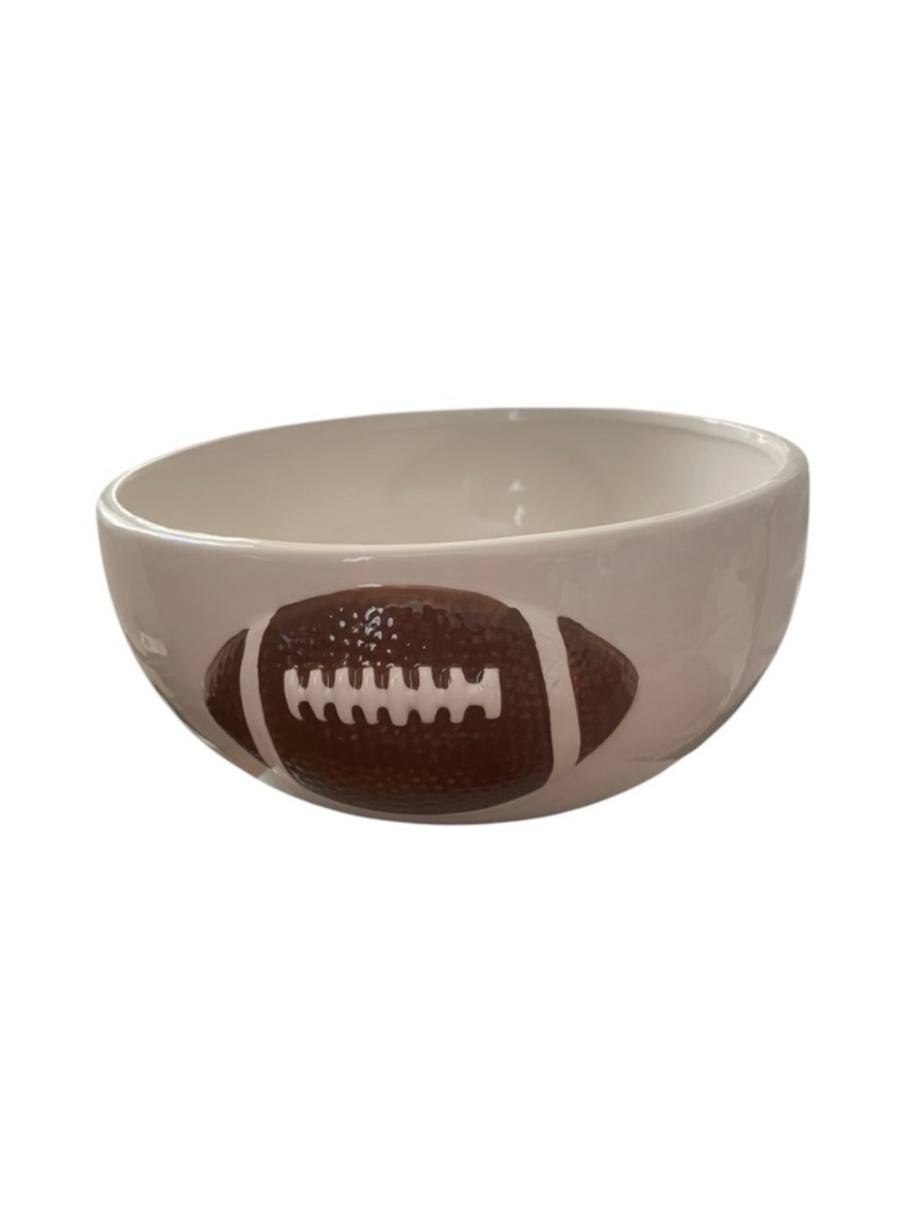 Dwell Studio Ceramic Game Day Football Snack Bowl - 8.5” - New